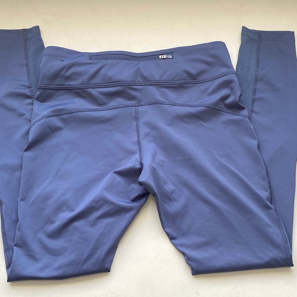 Nike Women's Blue Leggings with White Swoosh - Picture 3 of 4